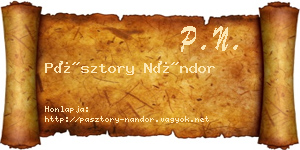 Pásztory Nándor névjegykártya
