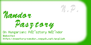 nandor pasztory business card